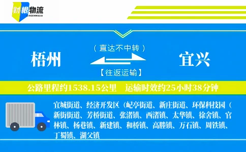 梧州到宜兴物流公司