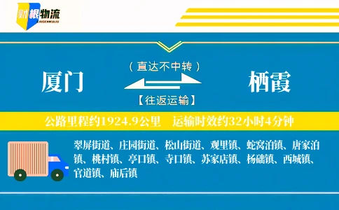 厦门到栖霞物流公司