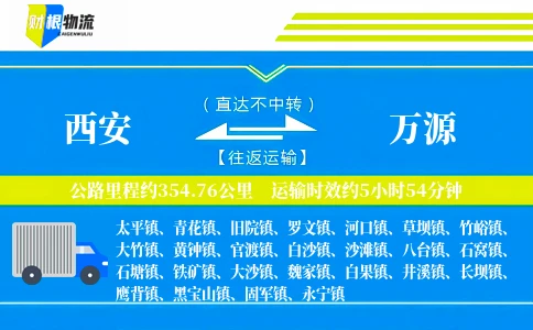 西安到万源物流公司