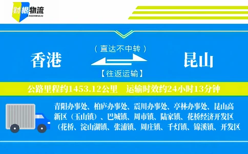 香港到昆山物流公司