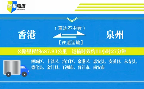 香港到泉州物流公司