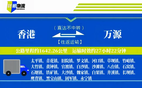 香港到万源物流公司