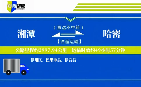 湘潭到哈密物流公司