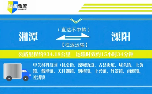 湘潭到溧阳物流公司