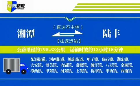 湘潭到陆丰物流公司