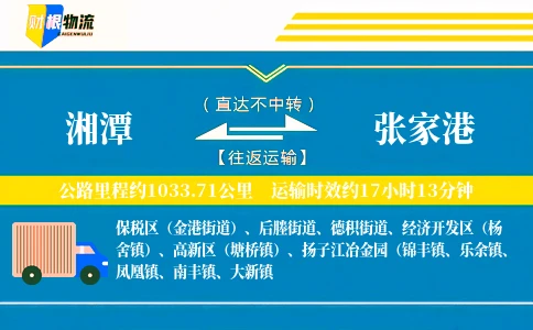 湘潭到张家港物流公司