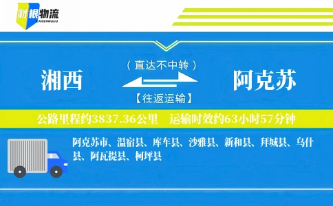 湘西到阿克苏物流公司
