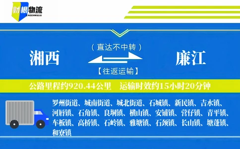 湘西到廉江物流公司