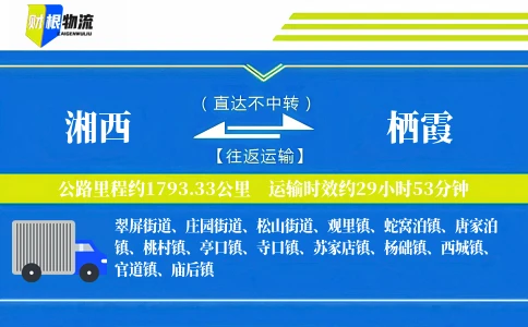 湘西到栖霞物流公司