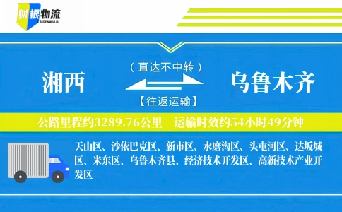 湘西到乌鲁木齐物流公司
