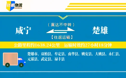 咸宁到楚雄物流公司