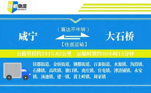 咸宁到大石桥物流公司
