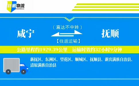 咸宁到抚顺物流公司