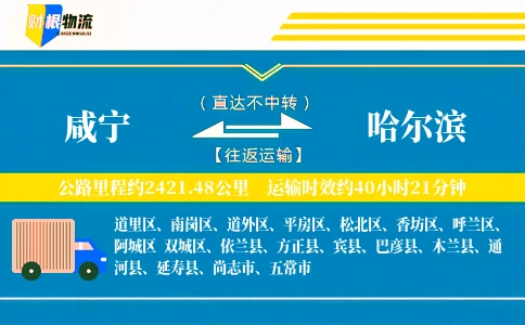 咸宁到哈尔滨物流公司