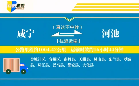 咸宁到河池物流公司