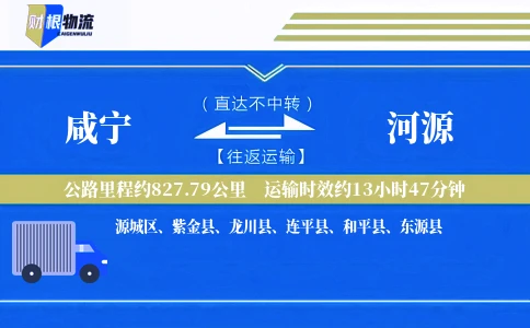 咸宁到河源物流公司