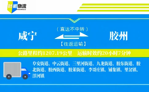 咸宁到胶州物流公司
