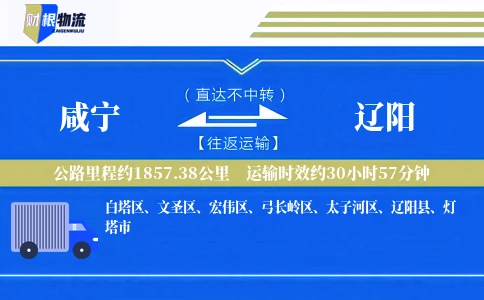 咸宁到辽阳物流公司