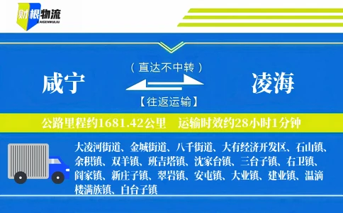 咸宁到凌海物流公司