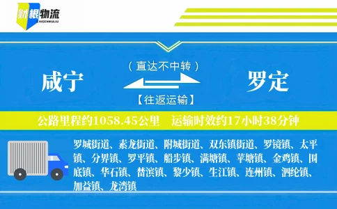 咸宁到罗定物流公司