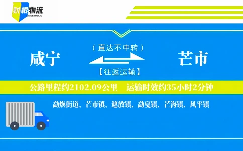 咸宁到芒市物流公司