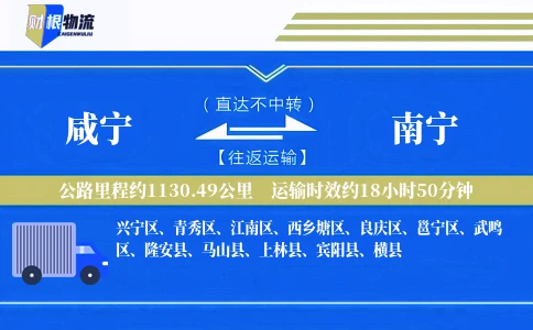 咸宁到南宁物流公司