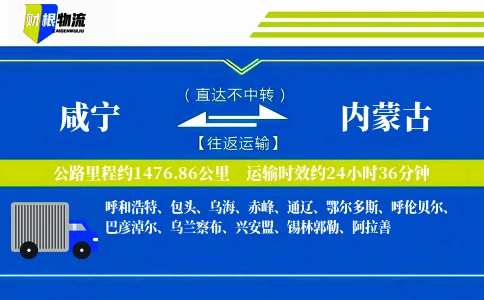 咸宁到内蒙古物流公司