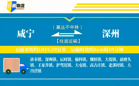 咸宁到深州物流公司