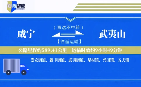 咸宁到武夷山物流公司