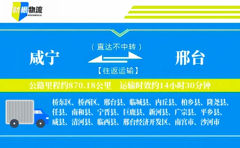 咸宁到邢台物流公司