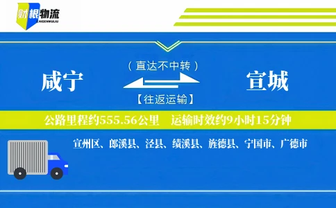 咸宁到宣城物流公司
