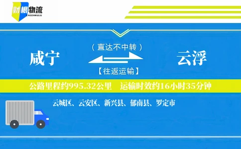 咸宁到云浮物流公司