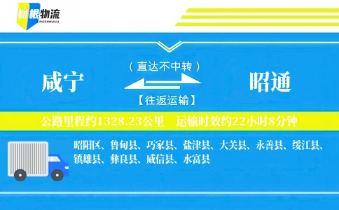 咸宁到昭通物流公司