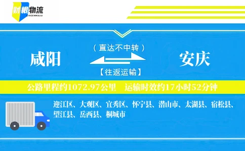咸阳到安庆物流公司