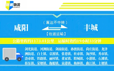 咸阳到丰城物流公司