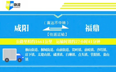 咸阳到福鼎物流公司