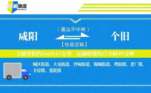 咸阳到个旧物流公司