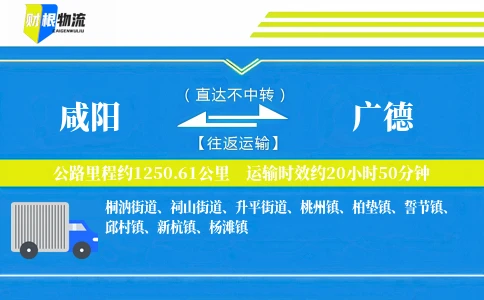 咸阳到广德物流公司