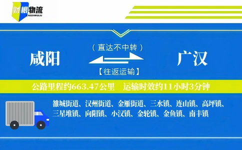 咸阳到广汉物流公司