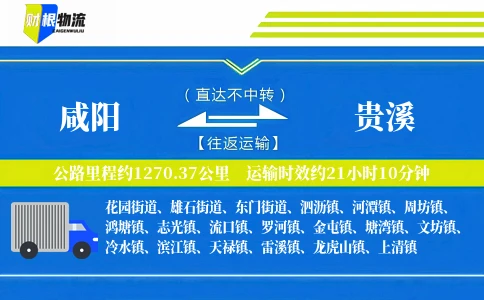 咸阳到贵溪物流公司