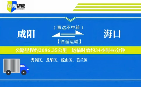 咸阳到海口物流公司