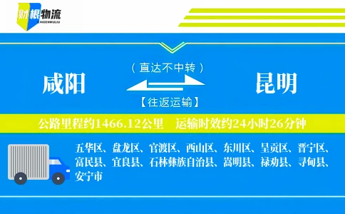 咸阳到昆明物流公司