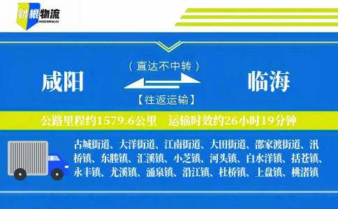 咸阳到临海物流公司