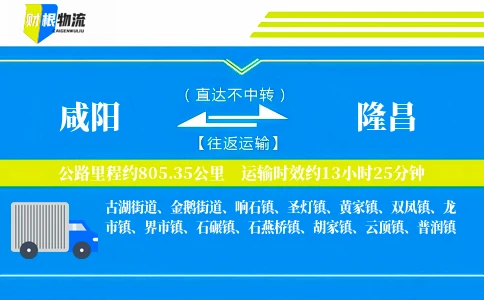 咸阳到隆昌物流公司