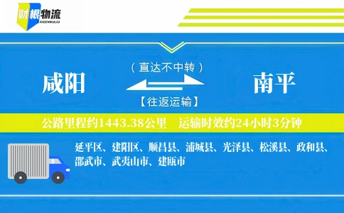 咸阳到南平物流公司