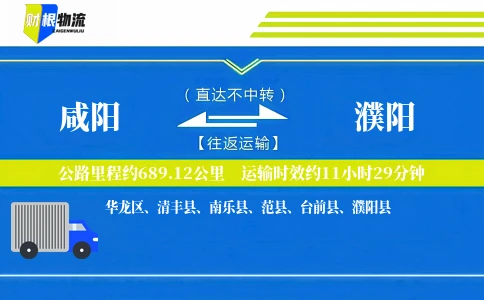 咸阳到濮阳物流公司