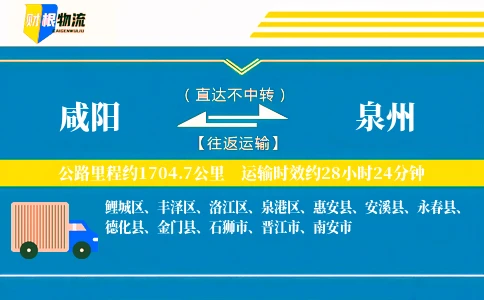 咸阳到泉州物流公司