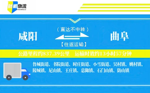 咸阳到曲阜物流公司
