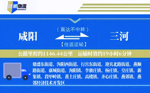 咸阳到三河物流公司