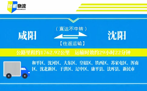 咸阳到沈阳物流公司